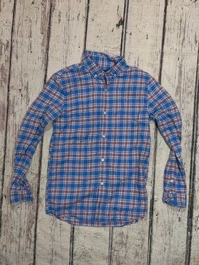 Vineyard Vines Whale Shirt Plaid Boys Kids Youth Button Down Shirt